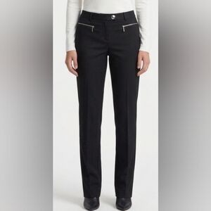 MICHAEL Michael Kors Black Dress Pants with Silver Zippers Size 8